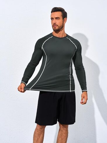 قمصان Yousify Mens Compression Tirts Long Sleeve Athleve Prochyout Shirt Sports Running T-Shirt Base Base Base Tops نشط in Saudi Arabia
