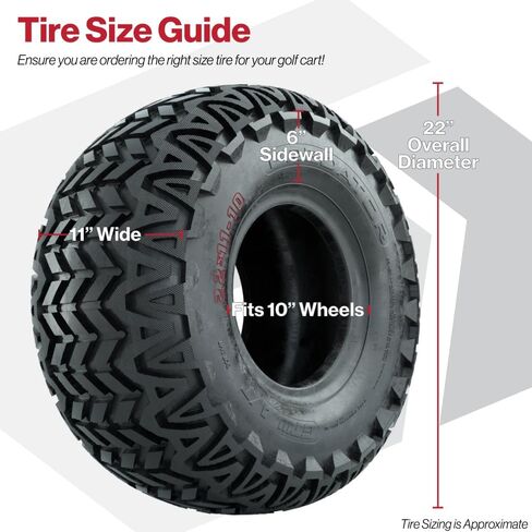GTW Predator 23 inch Golf Cart All Terrain Tire | 23x10-14 | A/T Tire | 4-Ply | Universal Fitment with 14 inch Wheels | Set of 4 in Saudi Arabia
