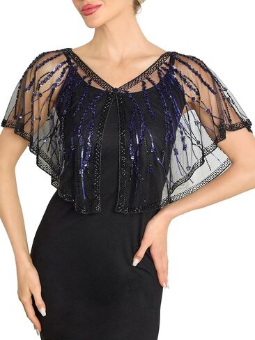 Women's 1920s Shawl Wraps,Sequin Flapper Evening Shawls for women Gatsby Accessories for Harlem Night in Kuwait