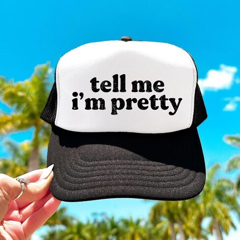 Tell Me I'm Pretty Women and Teens Classic 5 Panel Mesh Snap Back Trucker Hat in Saudi Arabia
