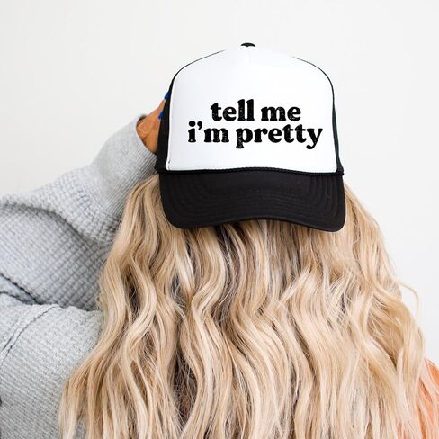 Tell Me I'm Pretty Women and Teens Classic 5 Panel Mesh Snap Back Trucker Hat in Saudi Arabia