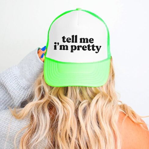 Tell Me I'm Pretty Women and Teens Classic 5 Panel Mesh Snap Back Trucker Hat in Saudi Arabia