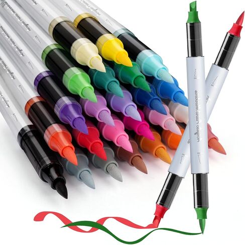 SFAIH 24 Colors 2-3mm Medium Tip Acrylic Paint Pens Markers, Acrylic Paint Pens for Fabric, Canvas, Rock, Glass, Wood, Plastic, DIY Crafts Making Art Supplies in Kuwait