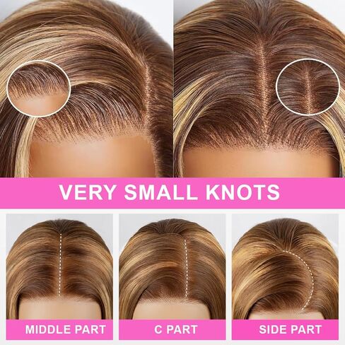 Ombre Lace Front Wig Human Hair 30 Inch Highlight Glueless Wigs Pre Plucked Pre Cut 7x5 Lace Blonde Highlight Wig Human Hair Glueless Wear And Go 200% Density 4/27 Ombre Wig For Women in Saudi Arabia