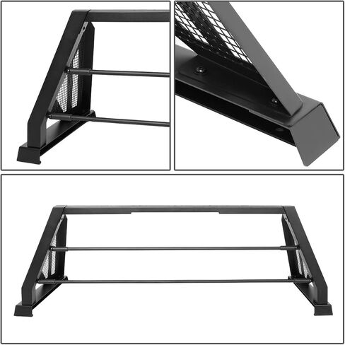 DNA Motoring TCRB-001 Aluminum Truck Bed Roll Bar + Roof Cargo Rack Assembly Compatible with 07-18 Tundra Styleside Model , Black in Saudi Arabia