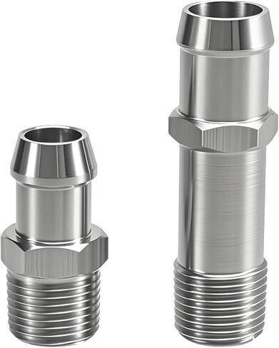 2pcs ترقية الفولاذ المقاوم للصدأ 1/2 "تركيبات خرطوم سخان NPT ، 5/8" ملاءمة مضخة المياه 3/4 "ملاءمة مع محركات تشيفي بلوك صغيرة 283 305 307 327 350 383 400 in Kuwait