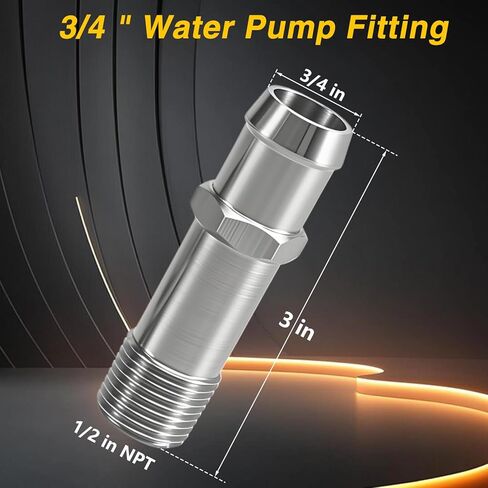 2pcs ترقية الفولاذ المقاوم للصدأ 1/2 "تركيبات خرطوم سخان NPT ، 5/8" ملاءمة مضخة المياه 3/4 "ملاءمة مع محركات تشيفي بلوك صغيرة 283 305 307 327 350 383 400 in Kuwait