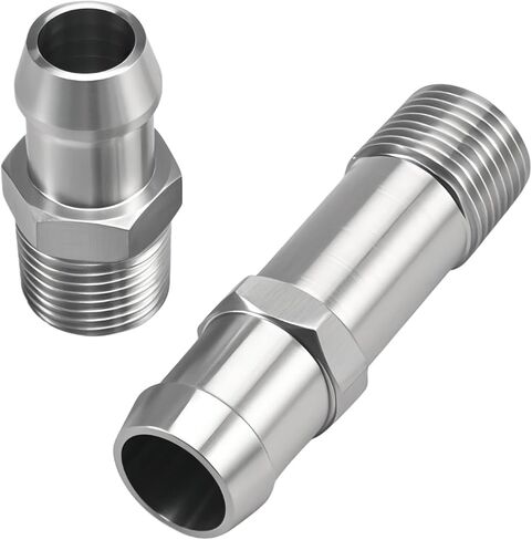 2pcs ترقية الفولاذ المقاوم للصدأ 1/2 "تركيبات خرطوم سخان NPT ، 5/8" ملاءمة مضخة المياه 3/4 "ملاءمة مع محركات تشيفي بلوك صغيرة 283 305 307 327 350 383 400 in Kuwait