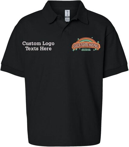 INK STITCH Youth Kids 8800b Gildan Custom Embroidery Add Logo Texts Jersey Polo Shirts in Kuwait