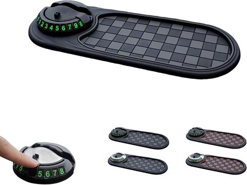 S-SNAIL-OO Multifunction Car Anti-Slip Mat, Multifunction Car Dashboard Mobile Phone Holder with Temporary Parking Number Pad for Phones, Sunglasses, Keys, Gadgets (Gray-Black) in Saudi Arabia