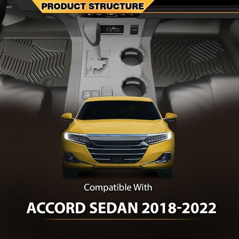 G-Plus TPE Floor Mats Liner ، متوافقة مع Honda Accord Sedan Model in Kuwait
