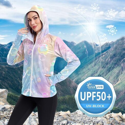 Women's Sun Protection Shirt Checked Print Cooling Long Sleeve in Saudi Arabia