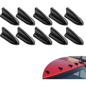 10 PCS Diffuser Shark Fin Kit, Self-Adhesive Smooth Linear Design Roof Wing Air Vortex Generator, Shark Fin Decorative Exterior Trim Accessory, Universal for Car (Black) in Kuwait