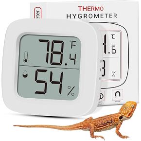Reptile Tank Thermometer, Aggforbl High-Accuracy Digial Display Reptile Terrarium Thermometer Hygrometer for Pet Rearing Box, wiht Double Sided Tape (Black, 1) in Saudi Arabia