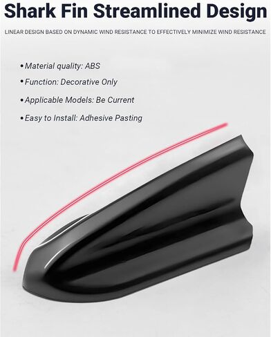 10 PCS Diffuser Shark Fin Kit, Self-Adhesive Smooth Linear Design Roof Wing Air Vortex Generator, Shark Fin Decorative Exterior Trim Accessory, Universal for Car (Black) in Saudi Arabia
