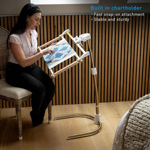 Daylight Company Stitchsmart Stand, Adjustable Embroidery Hoop Stand, Rotated Cross Stitch Stand, Hoop Holder, Hands Free Needlework Stand for Art Craft Sewing Projects,White in Saudi Arabia