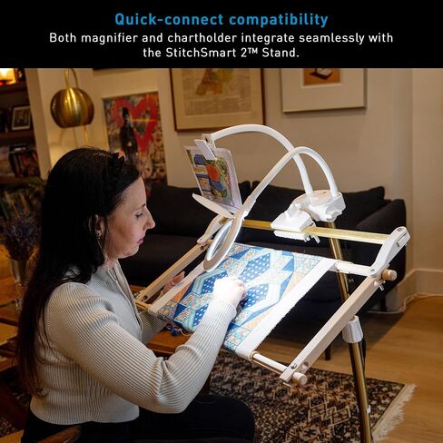 Daylight Company Stitchsmart Stand, Adjustable Embroidery Hoop Stand, Rotated Cross Stitch Stand, Hoop Holder, Hands Free Needlework Stand for Art Craft Sewing Projects,White in Saudi Arabia
