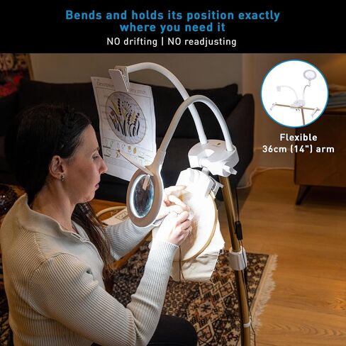Daylight Company Stitchsmart Stand, Adjustable Embroidery Hoop Stand, Rotated Cross Stitch Stand, Hoop Holder, Hands Free Needlework Stand for Art Craft Sewing Projects,White in Saudi Arabia