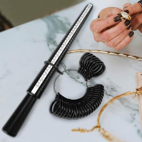 Accmor Ring Sizer Tool Including Ring Mandrel & Ring Sizer Guage, 4 Sizes Ring Measurement Stick Metal Mandrel & Finger Sizing Measuring Tool Set for Jewelry Making Measuring in Saudi Arabia