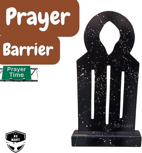 KS Mart Prayer Barrier Namaz Sutra - مقسم الصلاة الإسلامية الخشبية للمنزل والمسجد والمكتب | صلاة المسلم المصنوعة يدويًا سوترا من أجل Namaz Focus | (أبيض ، مصمم) in Kuwait