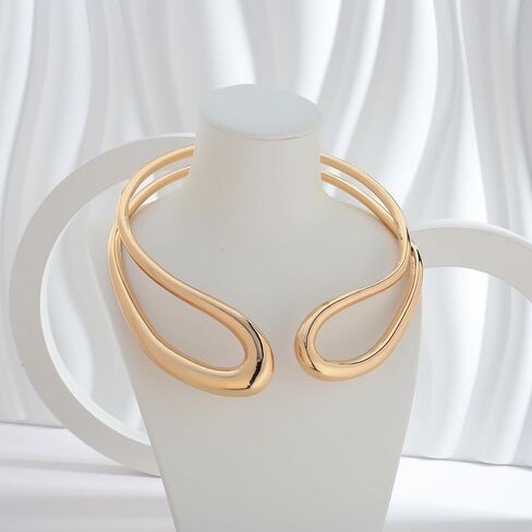 Gold Collar Necklace For Women Choker Collar Necklace Gold Cuff Necklaces Heavy Statement Necklaces Jewelry in Kuwait