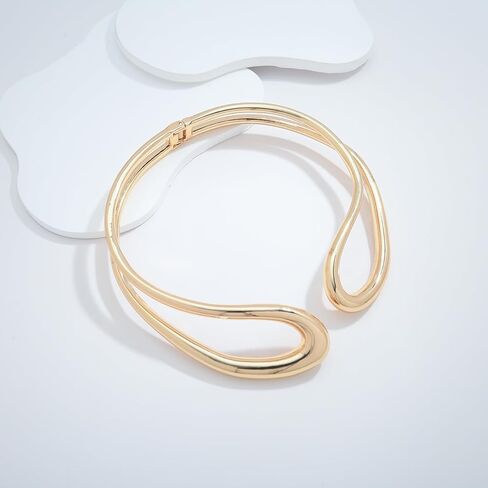 Gold Collar Necklace For Women Choker Collar Necklace Gold Cuff Necklaces Heavy Statement Necklaces Jewelry in Kuwait