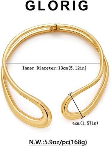 Gold Collar Necklace For Women Choker Collar Necklace Gold Cuff Necklaces Heavy Statement Necklaces Jewelry in Kuwait