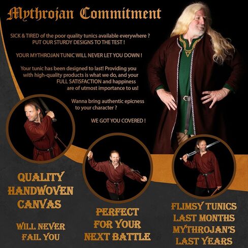 Mythrojan "Raider" Canvas Tunic 100 ٪ Cotton Meding Viking Knight SCA LARP in Kuwait