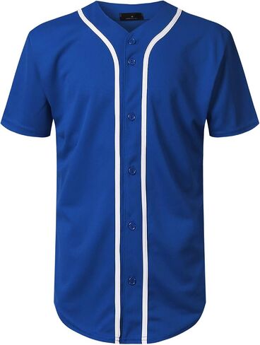 Mersenne Men's Baseball Jersey Button Down Short Sleeve Shirts in Saudi Arabia