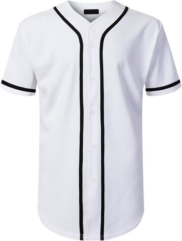 Mersenne Men's Baseball Jersey Button Down Short Sleeve Shirts in Saudi Arabia