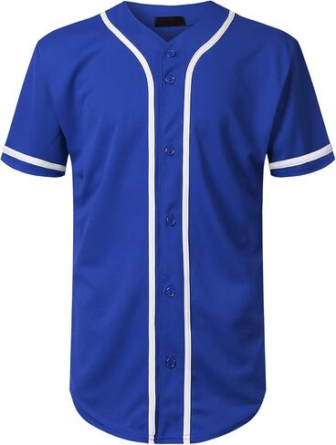 Mersenne Men's Baseball Jersey Button Down Short Sleeve Shirts in Saudi Arabia