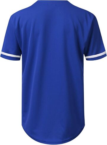 Mersenne Men's Baseball Jersey Button Down Short Sleeve Shirts in Saudi Arabia