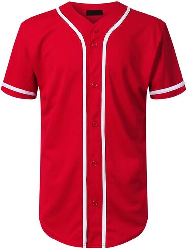 Mersenne Men's Baseball Jersey Button Down Short Sleeve Shirts in Saudi Arabia