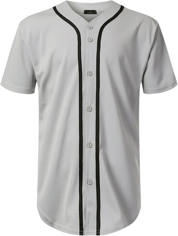 Mersenne Men's Baseball Jersey Button Down Short Sleeve Shirts in Saudi Arabia