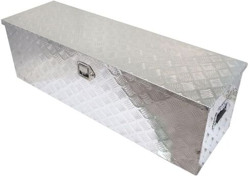 48" Aluminum Truck Pickup ATV Camper Tool Box Trailer Flatbed Rv Storage w/Lock Rear Silver 5 Bar Tread 15 in -Item Height 901-73598 in Saudi Arabia