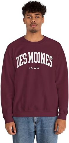 Des Moines Iowa Adult Unisex Crewneck Sweatshirt in Saudi Arabia