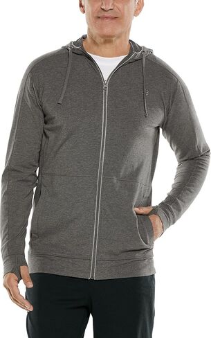 Coolibar UPF 50+ Men's LumaLeo Zip-Up Hoodie - Sun Protective in Saudi Arabia