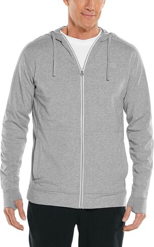 Coolibar UPF 50+ Men's LumaLeo Zip-Up Hoodie - Sun Protective in Saudi Arabia