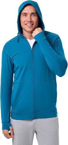 Coolibar UPF 50+ Men's LumaLeo Zip-Up Hoodie - Sun Protective in Saudi Arabia
