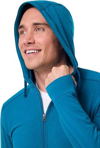 Coolibar UPF 50+ Men's LumaLeo Zip-Up Hoodie - Sun Protective in Saudi Arabia
