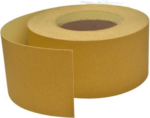 Gritly - بكرة ورق صنفرة طويلة ذهبية PSA بطول 25 ياردة، وعرض 2-3/4 بوصة - بكرة ورق صنفرة مدعومة بمادة لاصقة لأعمال النجارة والسيارات ومكعبات الصنفرة اليدوية... (80 حبيبة) in Kuwait
