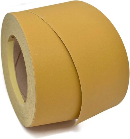 Gritly - بكرة ورق صنفرة طويلة ذهبية PSA بطول 25 ياردة، وعرض 2-3/4 بوصة - بكرة ورق صنفرة مدعومة بمادة لاصقة لأعمال النجارة والسيارات ومكعبات الصنفرة اليدوية... (80 حبيبة) in Kuwait
