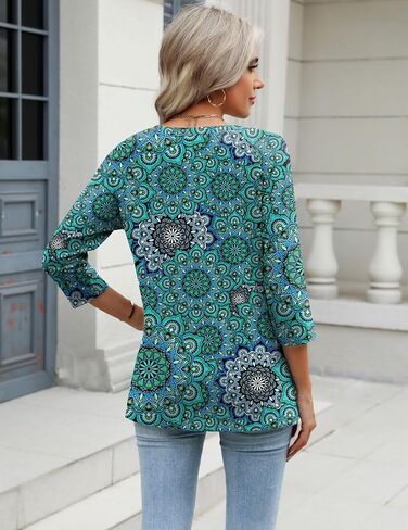 Zeagoo 3/4 Length Sleeve Womens Tops Casual V Neck Shirts Soft Basic Tees Business Work Blouses in Saudi Arabia