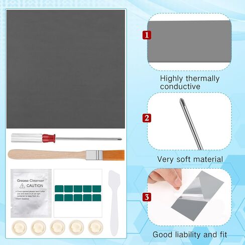 Nuanchu 40 x 80 x 0.2mm Gpu Thermal Pad Ptm7950 Phase Change Thermal Pad 8.5 Watt per Meter per Kelvin Conductive Silicone Grease CPU Thermal Paste for for Laptop Gpu, Game Machine in Saudi Arabia