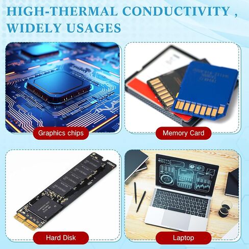Nuanchu 40 x 80 x 0.2mm Gpu Thermal Pad Ptm7950 Phase Change Thermal Pad 8.5 Watt per Meter per Kelvin Conductive Silicone Grease CPU Thermal Paste for for Laptop Gpu, Game Machine in Saudi Arabia