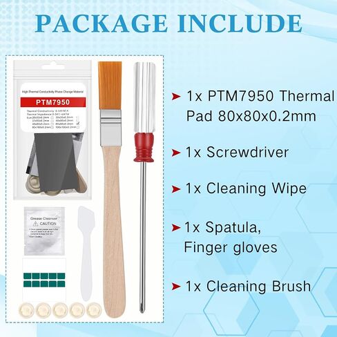 Nuanchu 40 x 80 x 0.2mm Gpu Thermal Pad Ptm7950 Phase Change Thermal Pad 8.5 Watt per Meter per Kelvin Conductive Silicone Grease CPU Thermal Paste for for Laptop Gpu, Game Machine in Saudi Arabia