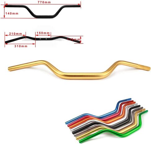 1 1/8" 28mm Motorcycle Handlebar Universal Mid-Rise Handle Bar For CRF YZF KXF KLX RMZ DRZ KX RM YZ SX EXC XC 65 85 125 250 300 350 450 Pit Dirt Bike Gold in Kuwait