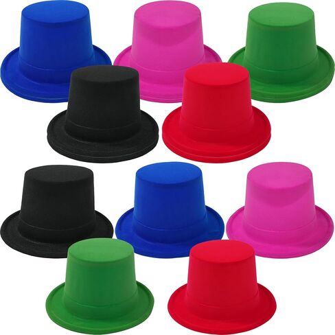 15 Pcs Adult Plastic Top Hats Bulk Black Magician Hat Costume Top Hat for Men Women Dress Up Party Halloween Cosplay in Saudi Arabia