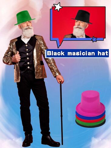 15 Pcs Adult Plastic Top Hats Bulk Black Magician Hat Costume Top Hat for Men Women Dress Up Party Halloween Cosplay in Saudi Arabia