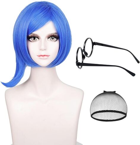 LABEAUTÉ Max Beauty Green Cosplay Wig with Bangs for Women Straight Mint Anime Cosplay Halloween Party Hair Wig + Free Cap in Kuwait